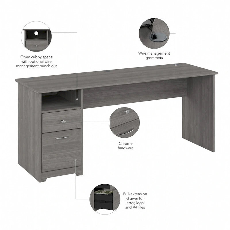 Bureau d'ordinateur Cabot 72W avec tiroirs, par Bush Furniture