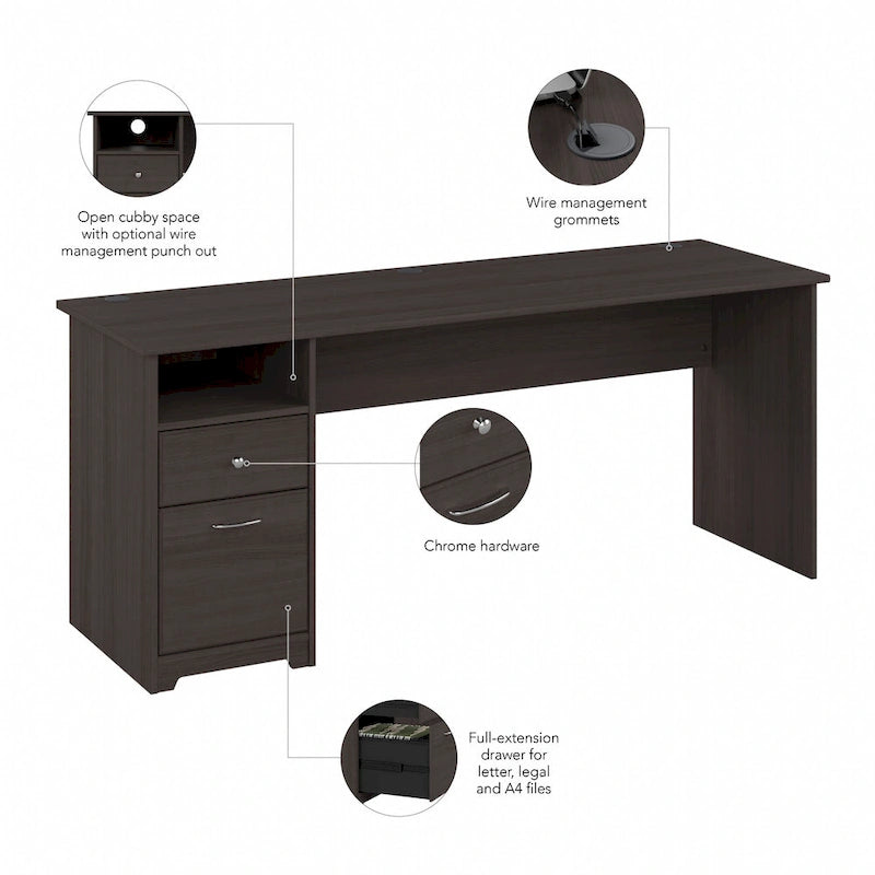 Bureau d'ordinateur Cabot 72W avec tiroirs, par Bush Furniture