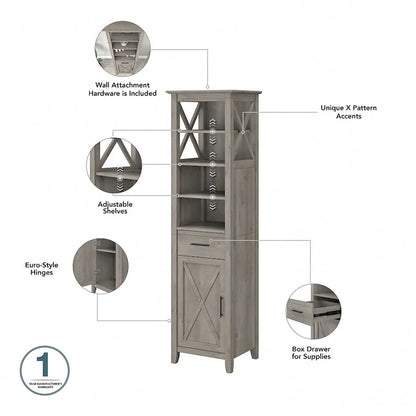 Armoire à linge haute Key West et rangement gain de place par Bush Furniture