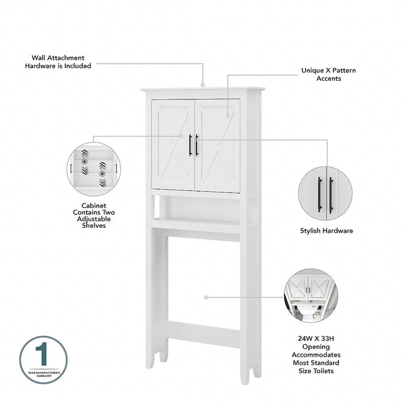 Armoire à linge haute Key West et rangement gain de place par Bush Furniture