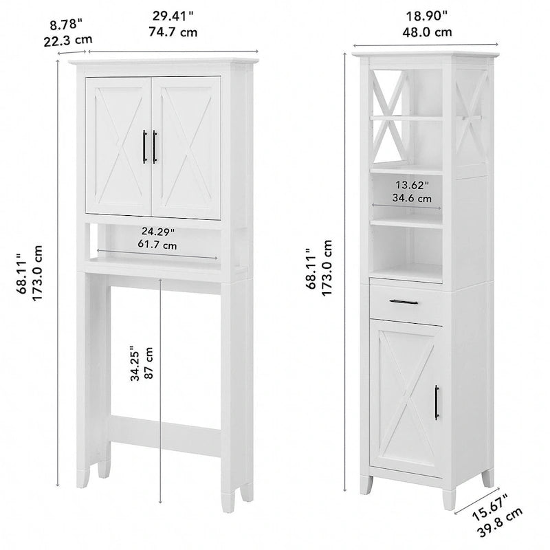 Armoire à linge haute Key West et rangement gain de place par Bush Furniture