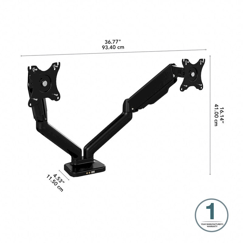 Bras de double écran réglable avec port USB par Bush Business Furniture