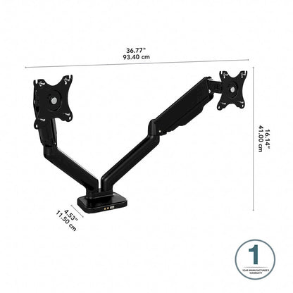 Bras de double écran réglable avec port USB par Bush Business Furniture
