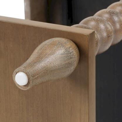 Table d'appoint traditionnelle en bois avec pieds fuselés de 23,6 pouces et port USB