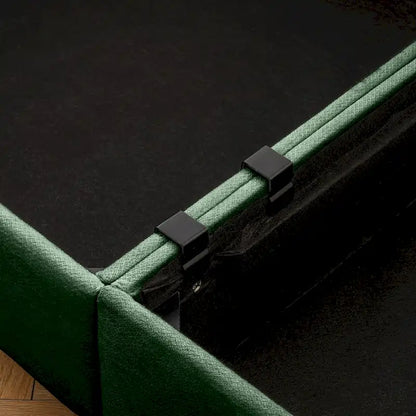 Canapé d'angle modulaire en forme de L, revêtu de chenille, avec assise de rangement, à monter soi-même.
