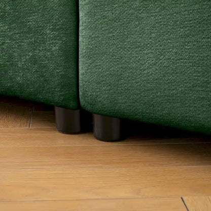 Canapé d'angle modulaire en forme de L, revêtu de chenille, avec assise de rangement, à monter soi-même.