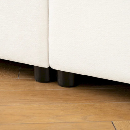Canapé d'angle modulaire en forme de L, revêtu de chenille, avec assise de rangement, à monter soi-même.