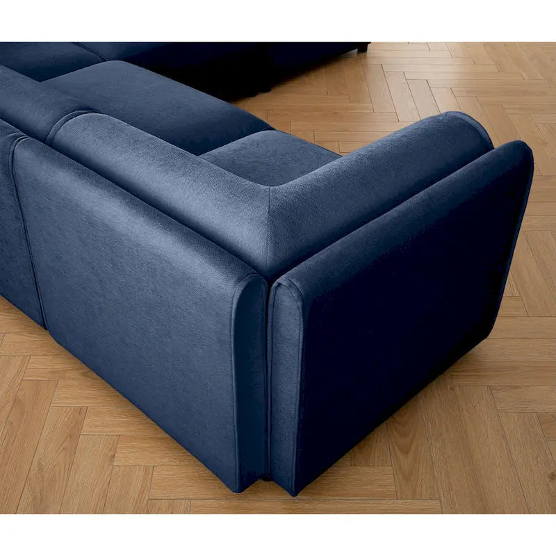Canapé d'angle modulaire en forme de L, revêtu de chenille, avec assise de rangement, à monter soi-même.
