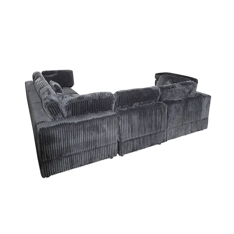 Canapé d'angle modulaire surdimensionné en velours côtelé, 6 pièces, à monter soi-même