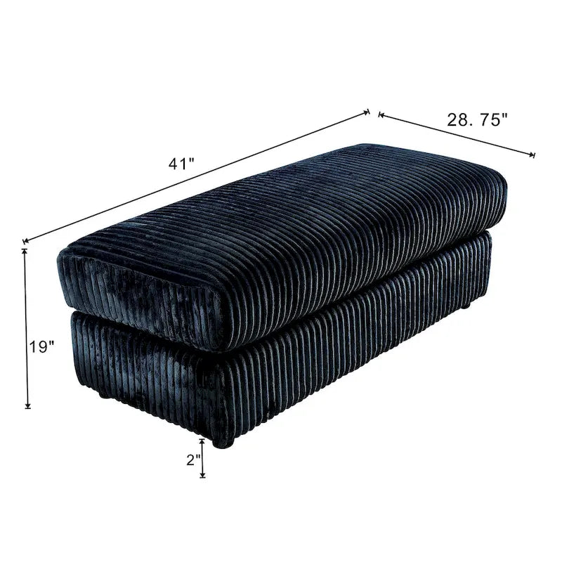 Canapé d'angle modulaire surdimensionné en velours côtelé, 6 pièces, à monter soi-même
