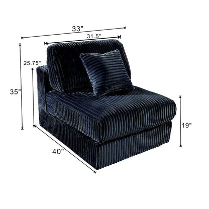 Canapé d'angle modulaire surdimensionné en velours côtelé, 6 pièces, à monter soi-même