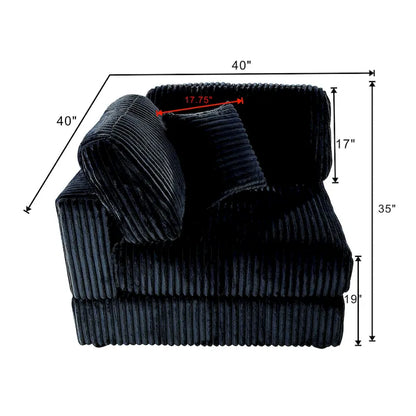 Canapé d'angle modulaire surdimensionné en velours côtelé, 6 pièces, à monter soi-même