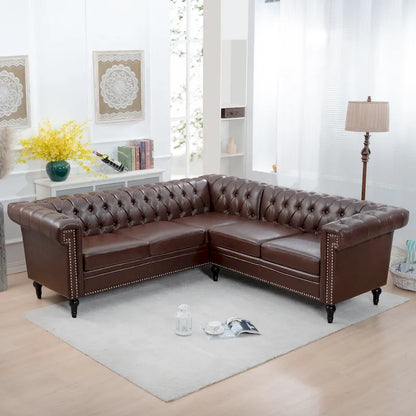 Christopher Knight Home - Canapé d'angle luxueux Clayton en cuir PU