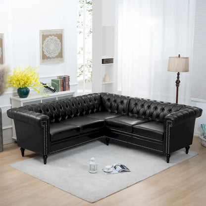 Christopher Knight Home - Canapé d'angle luxueux Clayton en cuir PU