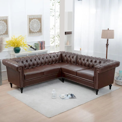 Christopher Knight Home - Canapé d'angle luxueux Clayton en cuir PU