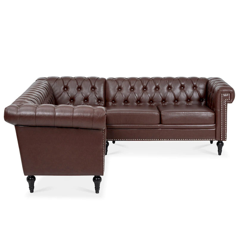 Christopher Knight Home - Canapé d'angle luxueux Clayton en cuir PU