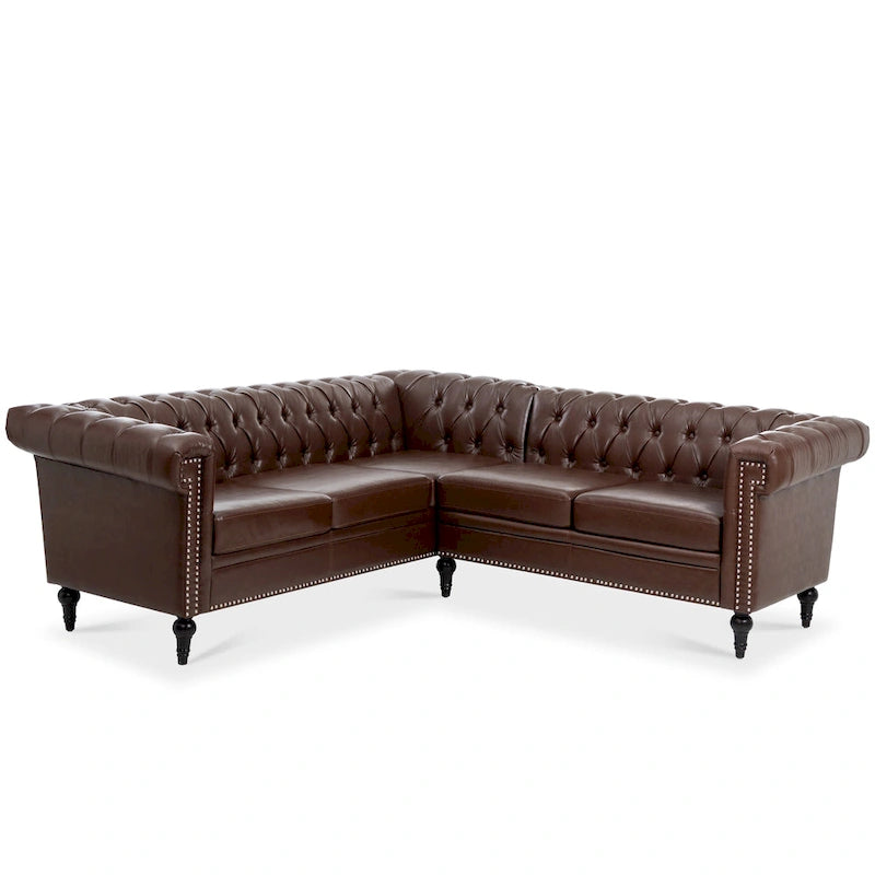 Christopher Knight Home - Canapé d'angle luxueux Clayton en cuir PU