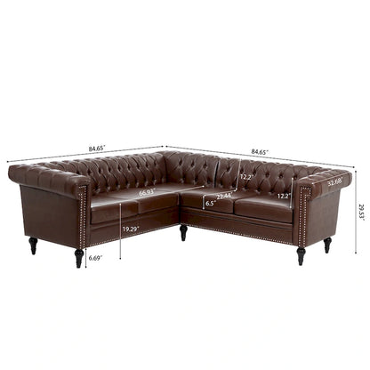 Christopher Knight Home - Canapé d'angle luxueux Clayton en cuir PU