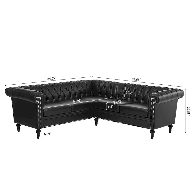 Christopher Knight Home - Canapé d'angle luxueux Clayton en cuir PU