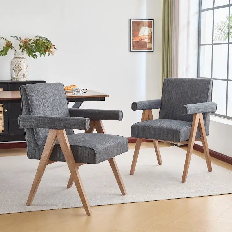 Chaises de salle à manger Christopher Knight Home Poppy en tissu avec accoudoirs (lot de 2)