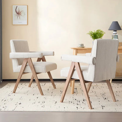 Chaises de salle à manger Christopher Knight Home Poppy en tissu avec accoudoirs (lot de 2)