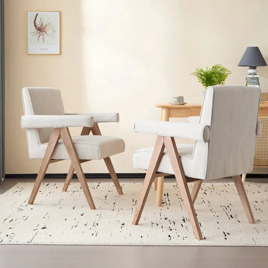 Chaises de salle à manger Christopher Knight Home Poppy en tissu avec accoudoirs (lot de 2)