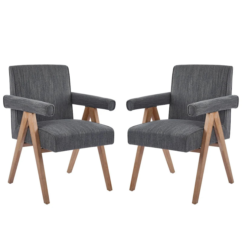 Chaises de salle à manger Christopher Knight Home Poppy en tissu avec accoudoirs (lot de 2)