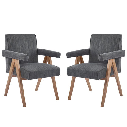 Chaises de salle à manger Christopher Knight Home Poppy en tissu avec accoudoirs (lot de 2)
