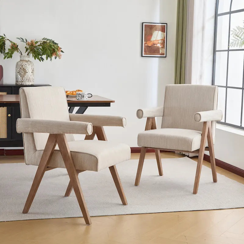 Chaises de salle à manger Christopher Knight Home Poppy en tissu avec accoudoirs (lot de 2)