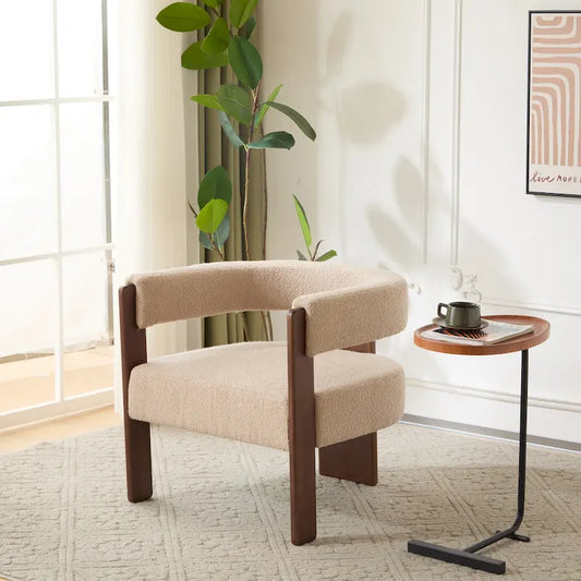 Fauteuil d'appoint moderne Emery en tissu bouclé recouvert de tissu Christopher Knight Home
