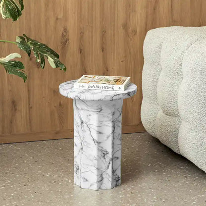 Table d'appoint moderne Glitzhome 20,75H en faux marbre MGO