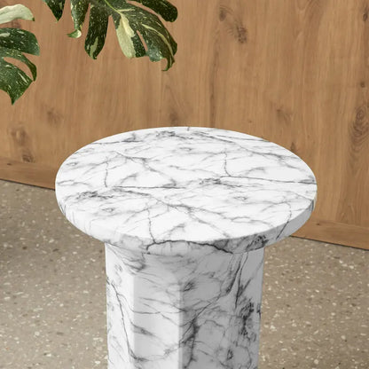 Table d'appoint moderne Glitzhome 20,75H en faux marbre MGO