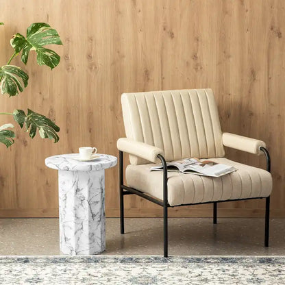 Table d'appoint moderne Glitzhome 20,75H en faux marbre MGO