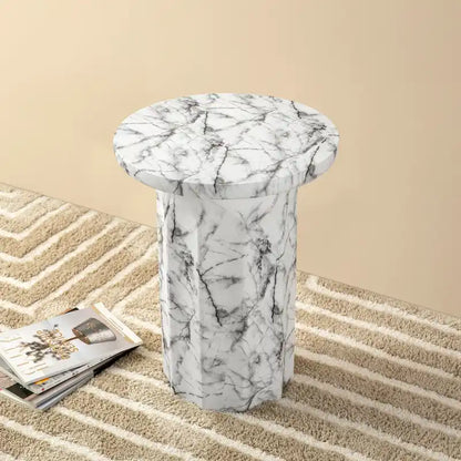 Table d'appoint moderne Glitzhome 20,75H en faux marbre MGO