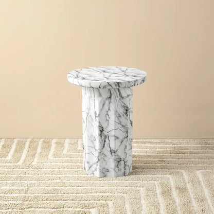 Table d'appoint moderne Glitzhome 20,75H en faux marbre MGO