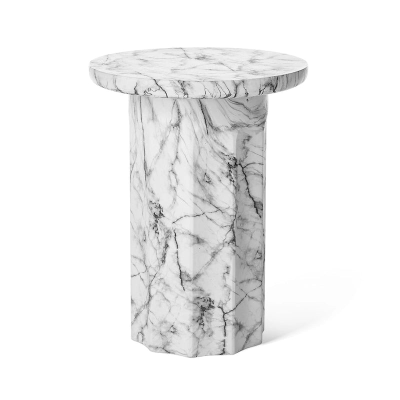 Table d'appoint moderne Glitzhome 20,75H en faux marbre MGO