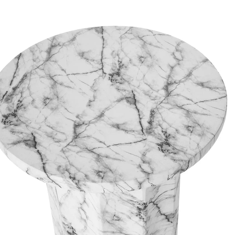 Table d'appoint moderne Glitzhome 20,75H en faux marbre MGO