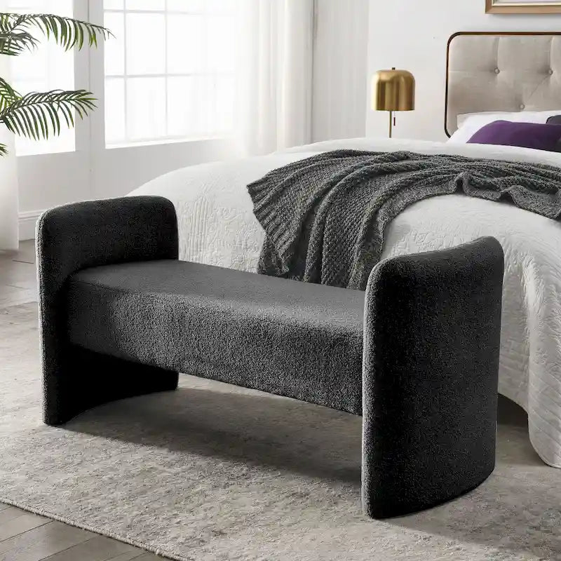 GDFStudio - Banc Harper à structure en H, recouvert de polyester, au design moderne et polyvalent