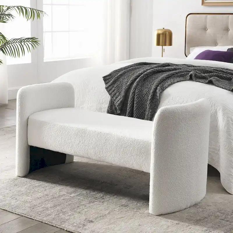 GDFStudio - Banc Harper à structure en H, recouvert de polyester, au design moderne et polyvalent