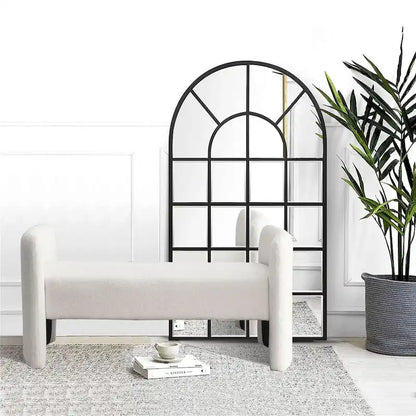 GDFStudio - Banc Harper à structure en H, recouvert de polyester, au design moderne et polyvalent