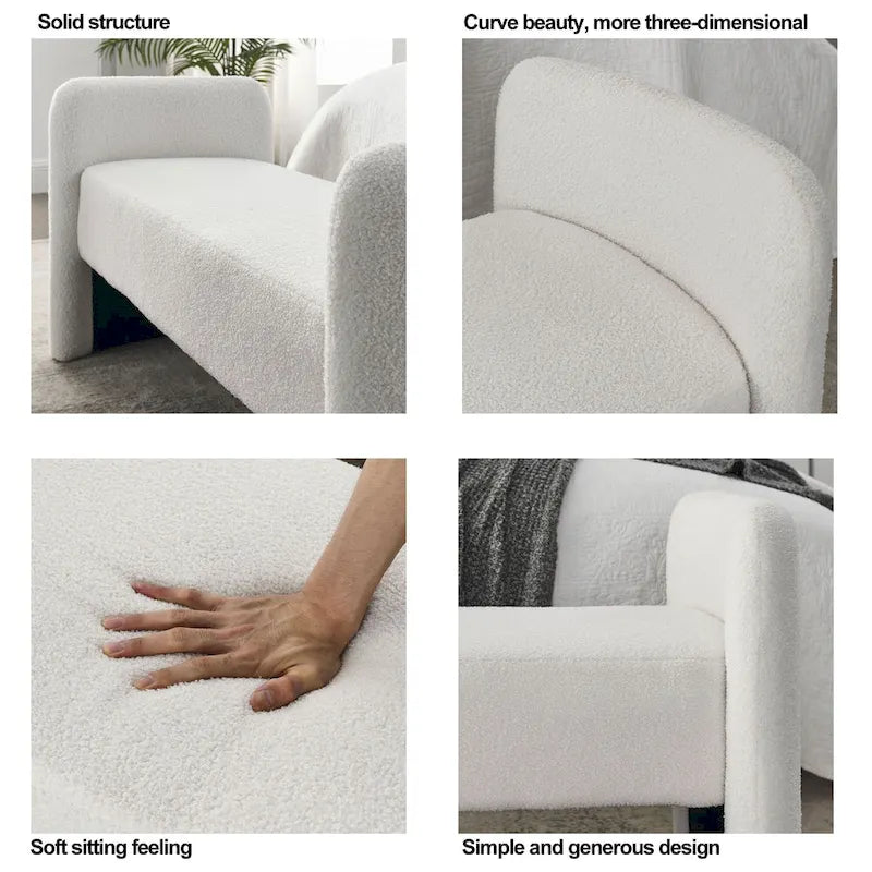 GDFStudio - Banc Harper à structure en H, recouvert de polyester, au design moderne et polyvalent