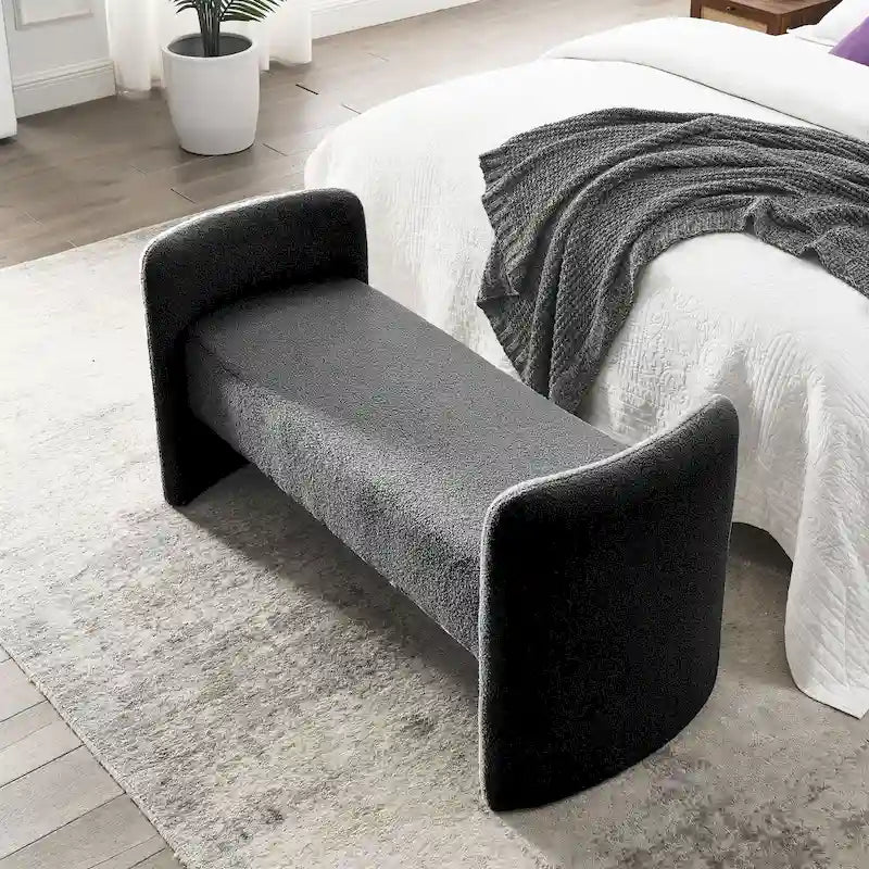 GDFStudio - Banc Harper à structure en H, recouvert de polyester, au design moderne et polyvalent