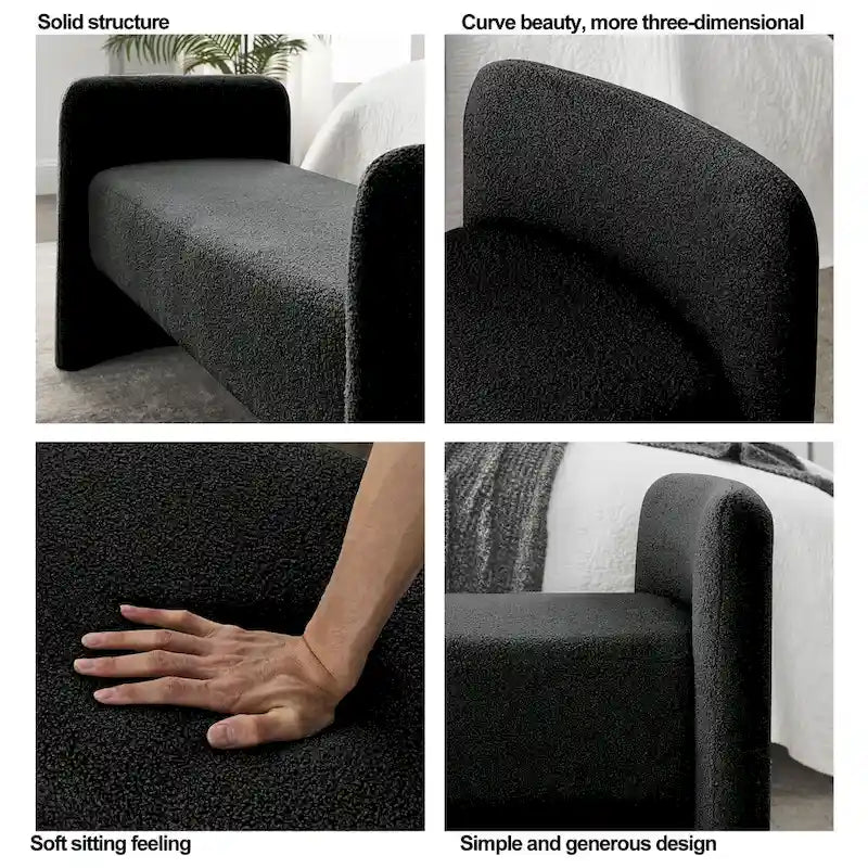 GDFStudio - Banc Harper à structure en H, recouvert de polyester, au design moderne et polyvalent
