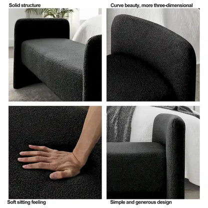 GDFStudio - Banc Harper à structure en H, recouvert de polyester, au design moderne et polyvalent
