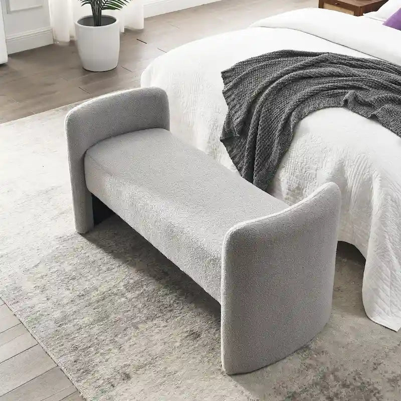 GDFStudio - Banc Harper à structure en H, recouvert de polyester, au design moderne et polyvalent