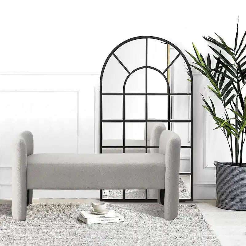 GDFStudio - Banc Harper à structure en H, recouvert de polyester, au design moderne et polyvalent