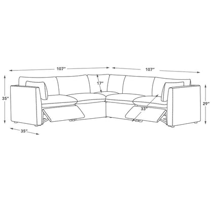 Canapé d'angle inclinable électrique Cypress 107W