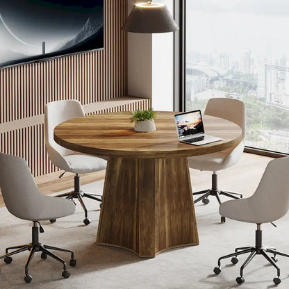 Table de conférence ronde pour 4 à 6 personnes, table de réunion de 119 cm (47 pouces).