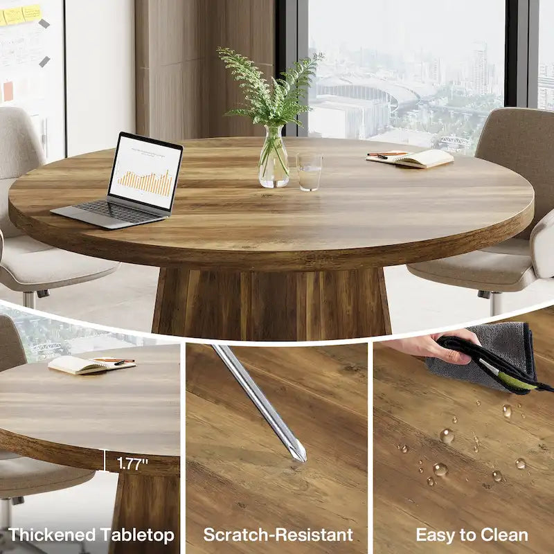 Table de conférence ronde pour 4 à 6 personnes, table de réunion de 119 cm (47 pouces).