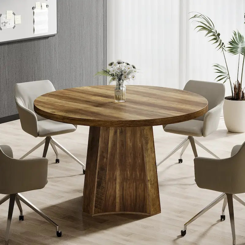 Table de conférence ronde pour 4 à 6 personnes, table de réunion de 119 cm (47 pouces).